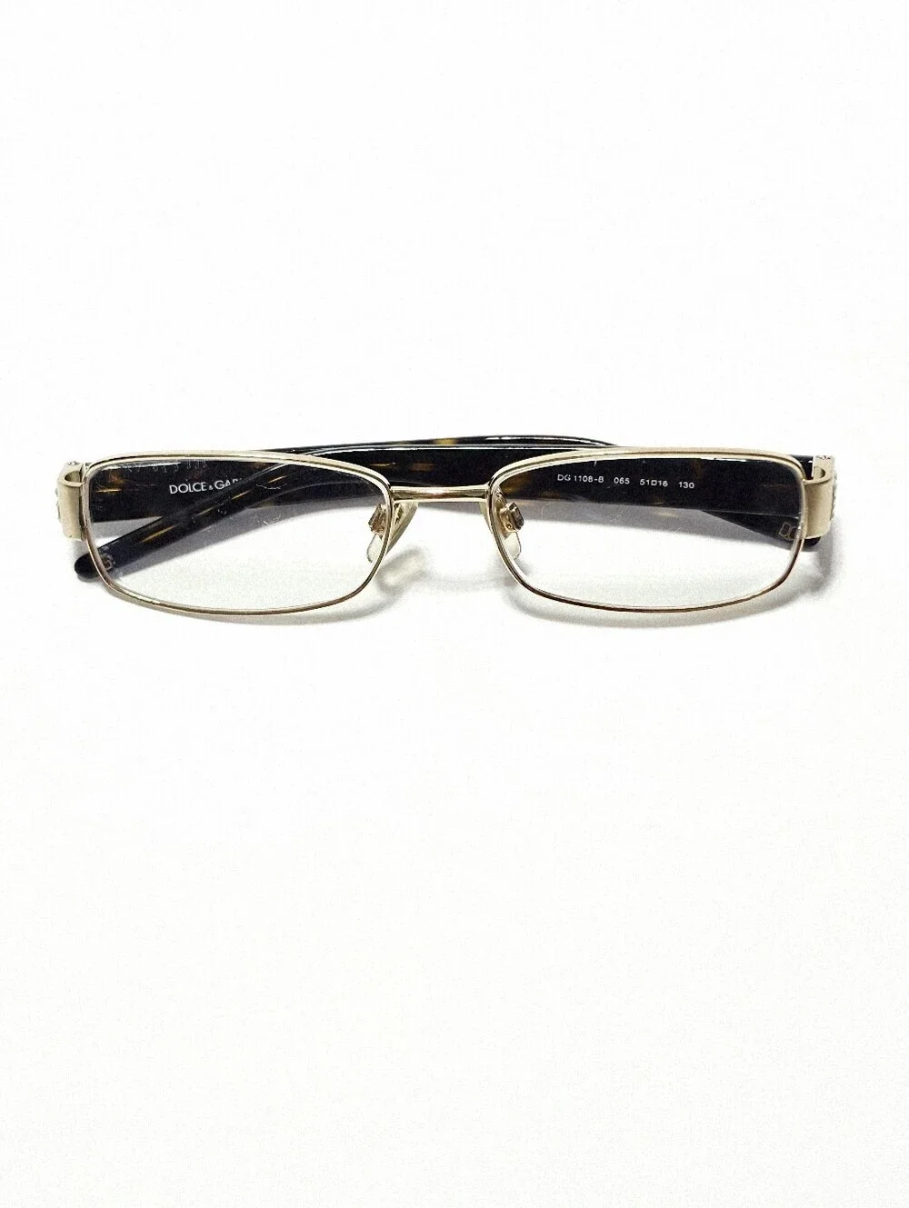 Dolce & Gabbana DG1108-B Gold Eyeglass Frames Missing 1 Stone G Logo